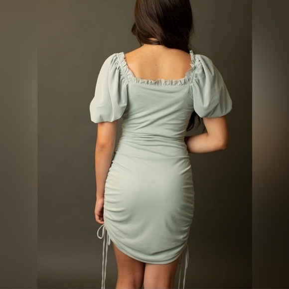 NWT Mia Joy by Joyfolie Seaglass Alyssa Dress with side Ruching size XXL - Picture 3 of 12